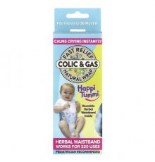 Happi Tummi, Fast Relief Colic & Gas Natural Wrap, Infants to 36 Months, Blue, 1 Wrap & 1 Herbal Pouch