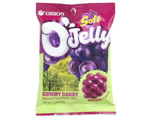 Orion, Soft O'Jelly Gummy Candy, Grape, 2.33 oz (66 g)