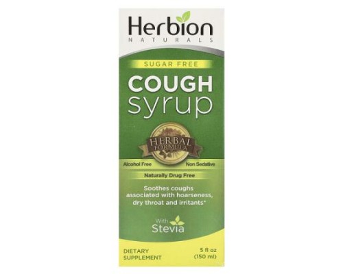 Herbion Naturals, Sugar Free Cough Syrup with Stevia, Alcohol Free , 5 fl oz (150 ml) Herbion Naturals, Sugar Free Cough Syrup with Stevia, Alcohol Free , 5 fl oz (150 ml)