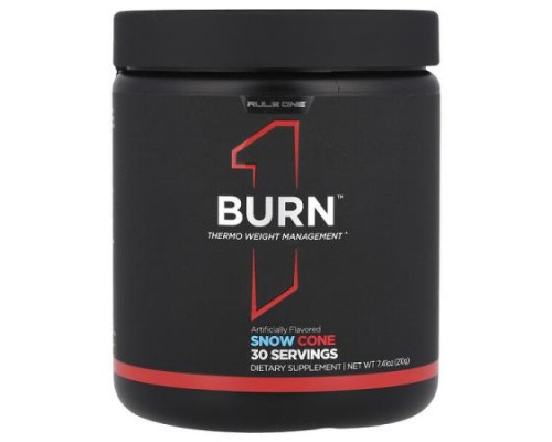 Rule One Proteins, Burn™, Thermo Weight Management, Snow Cone , 7.41 oz (210 g)