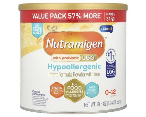 Enfamil, Nutramigen™ with Probiotic LGG®, Hypoallergenic, 0-12 Months, 19.8 oz (561 g) Enfamil, Nutramigen™ with Probiotic LGG®, Hypoallergenic, 0-12 Months, 19.8 oz (561 g)