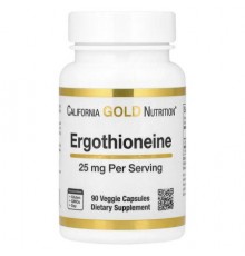 California Gold Nutrition, Ergothioneine, 25 mg, 90 Veggie Capsules