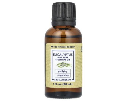 The Vitamin Shoppe, 100% Pure Essential Oil, Eucalyptus , 1 fl oz (30 ml)