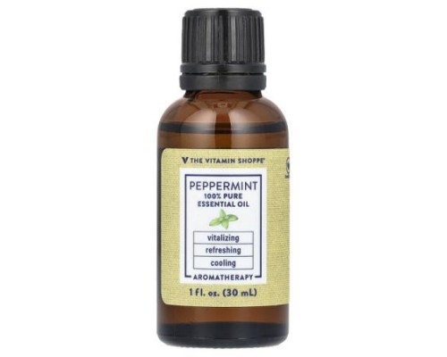 The Vitamin Shoppe, 100% Pure Essential Oil, Peppermint , 1 fl oz (30 ml) The Vitamin Shoppe, 100% Pure Essential Oil, Peppermint , 1 fl oz (30 ml)