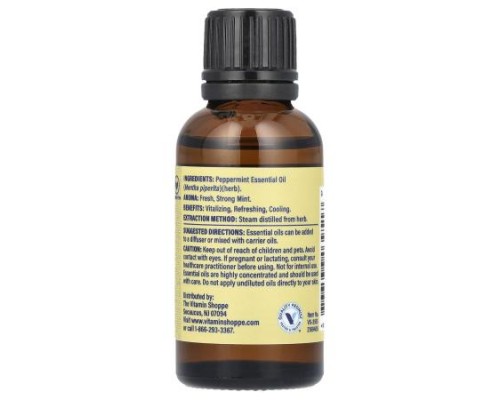The Vitamin Shoppe, 100% Pure Essential Oil, Peppermint , 1 fl oz (30 ml) The Vitamin Shoppe, 100% Pure Essential Oil, Peppermint , 1 fl oz (30 ml)