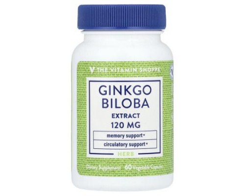 The Vitamin Shoppe, Ginkgo Biloba Extract, 120 mg , 60 Vegetable Capsules