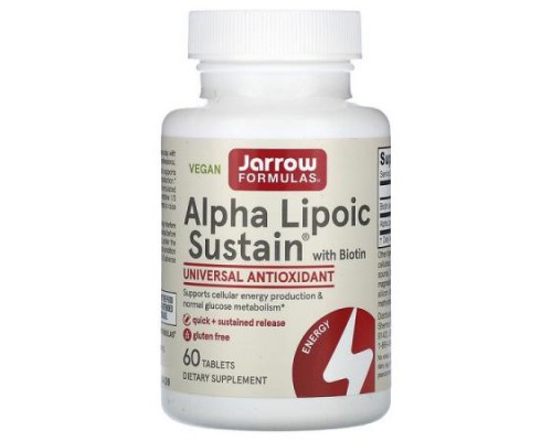 Jarrow Formulas, Alpha Lipoic Sustain with Biotin, 60 Tablets Jarrow Formulas, Alpha Lipoic Sustain with Biotin, 60 Tablets