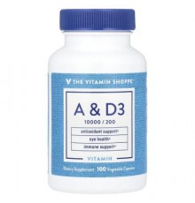 The Vitamin Shoppe, Vitamin A & D3, 100 Vegetable Capsules