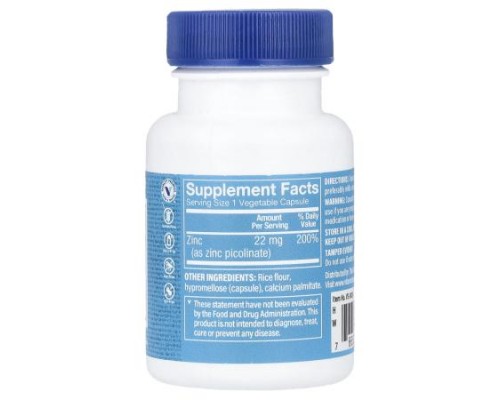 The Vitamin Shoppe, Zinc Picolinate, 100 Vegetable Capsules (22 mg per Capsule)