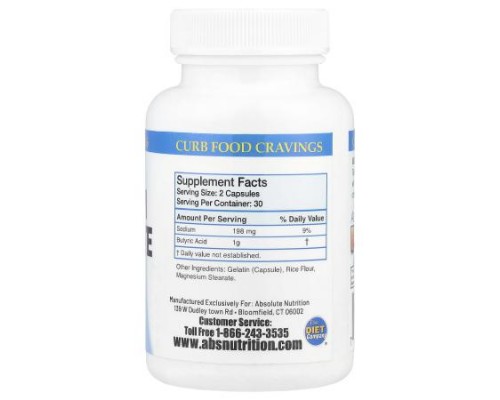 Absolute Nutrition, Sodium Butyrate, 60 Capsules Absolute Nutrition, Sodium Butyrate, 60 Capsules