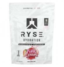 RYSE, Hydration, On-The-Go Electrolyte Drink Mix, Pink Splash, 16 Sticks, 0.23 oz (6.4 g) Each