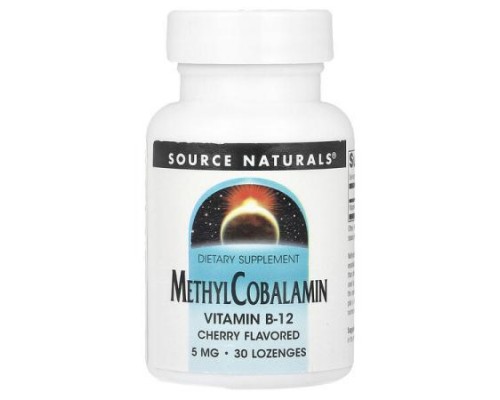 Source Naturals, MethylCobalamin, Cherry, 5 mg, 30 Lozenges