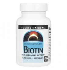 Source Naturals, Biotin, 5,000 mcg , 200 Tablets
