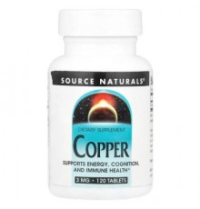 Source Naturals, Copper, 3 mg, 120 Tablets