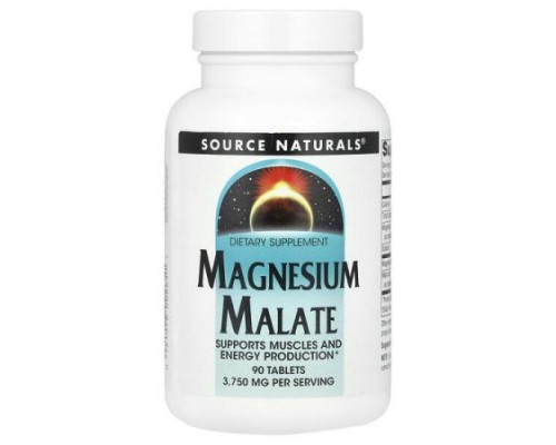 Source Naturals, Magnesium Malate, 90 Tablets Source Naturals, Magnesium Malate, 90 Tablets