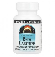 Source Naturals, Beta Carotene , 7,500 mcg (25,000 IU), 100 Softgels