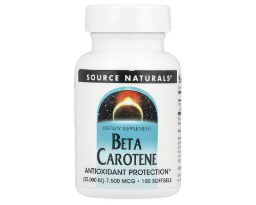 Source Naturals, Beta Carotene , 7,500 mcg (25,000 IU), 100 Softgels Source Naturals, Beta Carotene , 7,500 mcg (25,000 IU), 100 Softgels