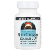 Source Naturals, Ultra Chromium Picolinate 500™, 500 mcg, 60 Tablets