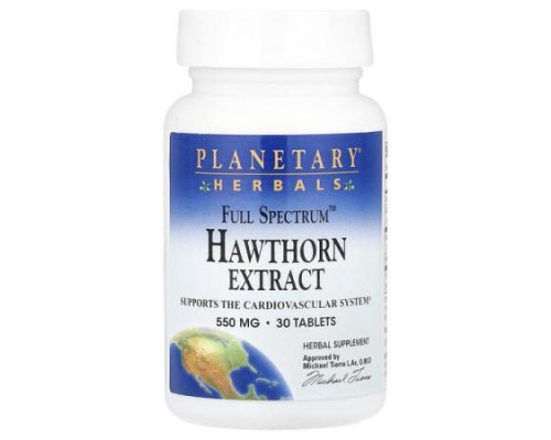 Planetary Herbals, Full Spectrum™ Hawthorn Extract, 30 Tablets Planetary Herbals, Full Spectrum™ Hawthorn Extract, 30 Tablets