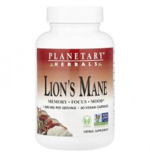 Planetary Herbals, Lion's Mane, 60 Vegan Capsules (500 mg per Capsule)