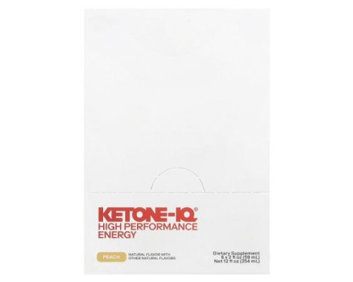 Ketone-IQ, High Performance Energy, Peach, 6 Pack, 2 fl oz (59 ml) Each