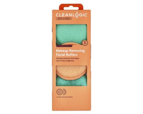 CleanLogic, Bath and Body, Makeup Removing Facial Buffers, 3 Dual-Textured Buffers CleanLogic, Bath and Body, Makeup Removing Facial Buffers, 3 Dual-Textured Buffers