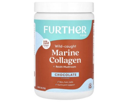 Further Food, Wild-Caught Marine Collagen + Reishi Mushroom, Chocolate, 7.41 oz (210 g)