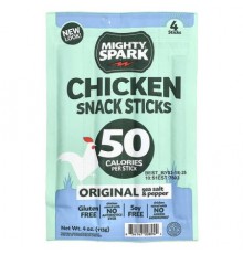 Mighty Spark, Chicken Snack Sticks, Original Sea Salt & Pepper, 4 Sticks