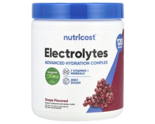 Nutricost, Electrolytes, Advanced Hydration Complex, Grape, 1 lb (468 g) Nutricost, Electrolytes, Advanced Hydration Complex, Grape, 1 lb (468 g)