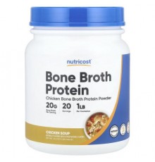 Nutricost, Bone Broth Protein, Chicken Soup, 1 lb (464 g)