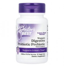 Doctor's Best, Women's Digestive Probiotic Prebiotic With Cranberry, 4 Billion CFU, 30 Veggie Caps