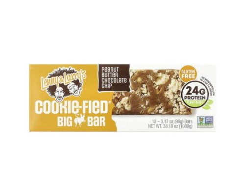 Lenny & Larry's, Cookie-Fied® Big Bar, Peanut Butter Chocolate Chip, 12 Bars, 3.17 oz (90 g) Each