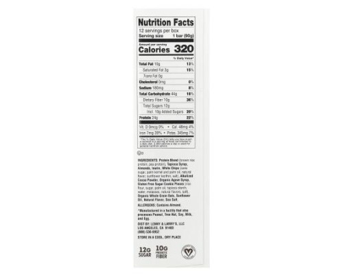 Lenny & Larry's, Cookie-Fied® Big Bar, Cookies & Creme, 12 Bars, 3.17 oz (90 g) Each Lenny & Larry's, Cookie-Fied® Big Bar, Cookies & Creme, 12 Bars, 3.17 oz (90 g) Each