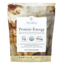 Truvani, Protein + Energy, Vanilla Latte, 15.87 oz (450 g)