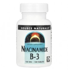 Source Naturals, Niacinamide B-3, 100 mg, 100 Tablets