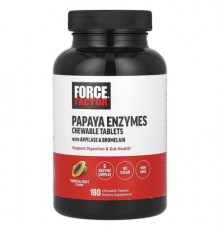 Force Factor, Papaya Enzymes, Tropical Fruit, 180 Chewable Tablets