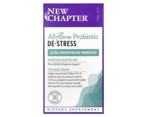 New Chapter, All-Flora™ Probiotic, De-Stress, 30 Vegetarian Capsules New Chapter, All-Flora™ Probiotic, De-Stress, 30 Vegetarian Capsules