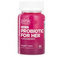Pink, Probiotic for Her +Cranberry, 50 Capsules