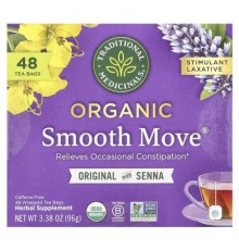 Traditional Medicinals, Organic Smooth Move, Caffeine Free, 48 Wrapped Tea Bags, 3.38 oz (96 g)