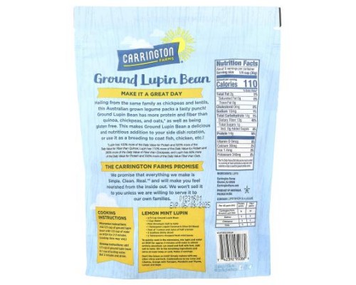 Carrington Farms, Ground Lupin Bean, Plain, 7 oz (198 g) Carrington Farms, Ground Lupin Bean, Plain, 7 oz (198 g)