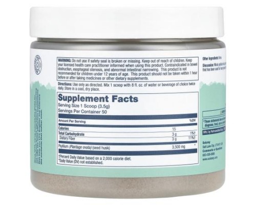 Solaray, Psyllium Husk Fiber Powder, 6.17 oz (175 g) Solaray, Psyllium Husk Fiber Powder, 6.17 oz (175 g)