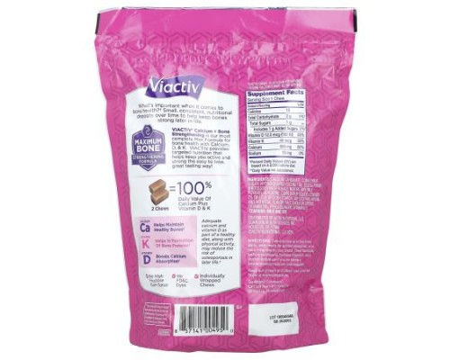 Viactiv, Calcium + Bone Strengthening, Milk Chocolate, 180 Soft Chews