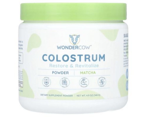 Wondercow, Colostrum Powder, Matcha, 4.9 oz (140 g)