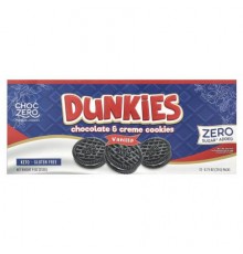 ChocZero, Dunkies, Chocolate & Cream Cookies, Vanilla, 12 Packs, 0.75 oz (21 g) Each