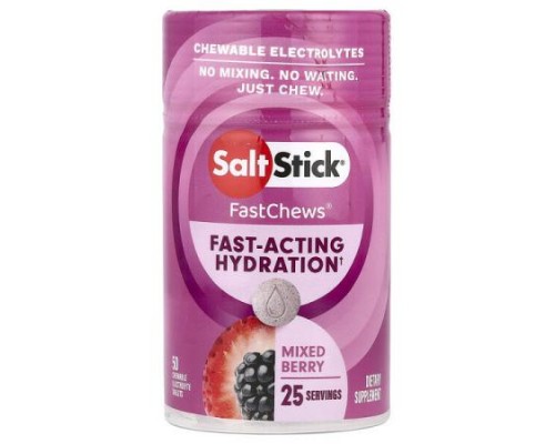 SaltStick, FastChews®, Chewable Electrolytes, Mixed Berry, 50 Chewable Tablets SaltStick, FastChews®, Chewable Electrolytes, Mixed Berry, 50 Chewable Tablets