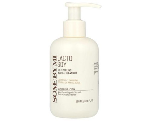 SOME BY MI, Lacto Soy, Mild Peeling Bubble Cleanser, 6.08 fl oz (180 ml) SOME BY MI, Lacto Soy, Mild Peeling Bubble Cleanser, 6.08 fl oz (180 ml)
