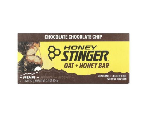 Honey Stinger, Oat + Honey Bar, Chocolate Chocolate Chip, 12 Bars, 1.48 oz (42 g) Each Honey Stinger, Oat + Honey Bar, Chocolate Chocolate Chip, 12 Bars, 1.48 oz (42 g) Each