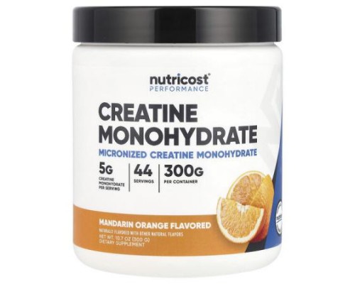 Nutricost, Performance, Creatine Monohydrate, Mandarin Orange, 10.7 oz (300 g)