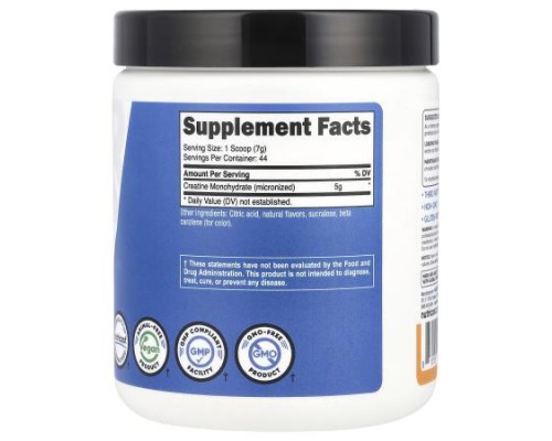 Nutricost, Performance, Creatine Monohydrate, Mandarin Orange, 10.7 oz (300 g)