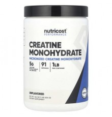 Nutricost, Performance, Creatine Monohydrate, Unflavored, 1 lb (454 g)